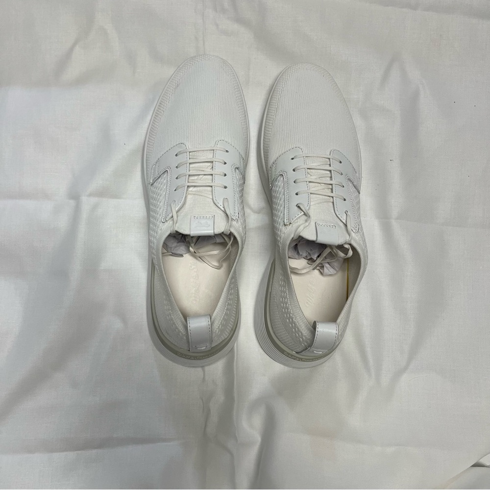 Wolf & Shepherd SwiftKnit Derby White Gray Leather Cloth Sneaker 10 Men’s